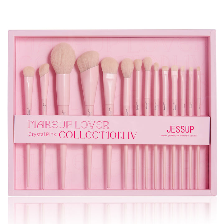 Jessup Crystal Pink Set di pennelli per il trucco Premium Vegan T495 