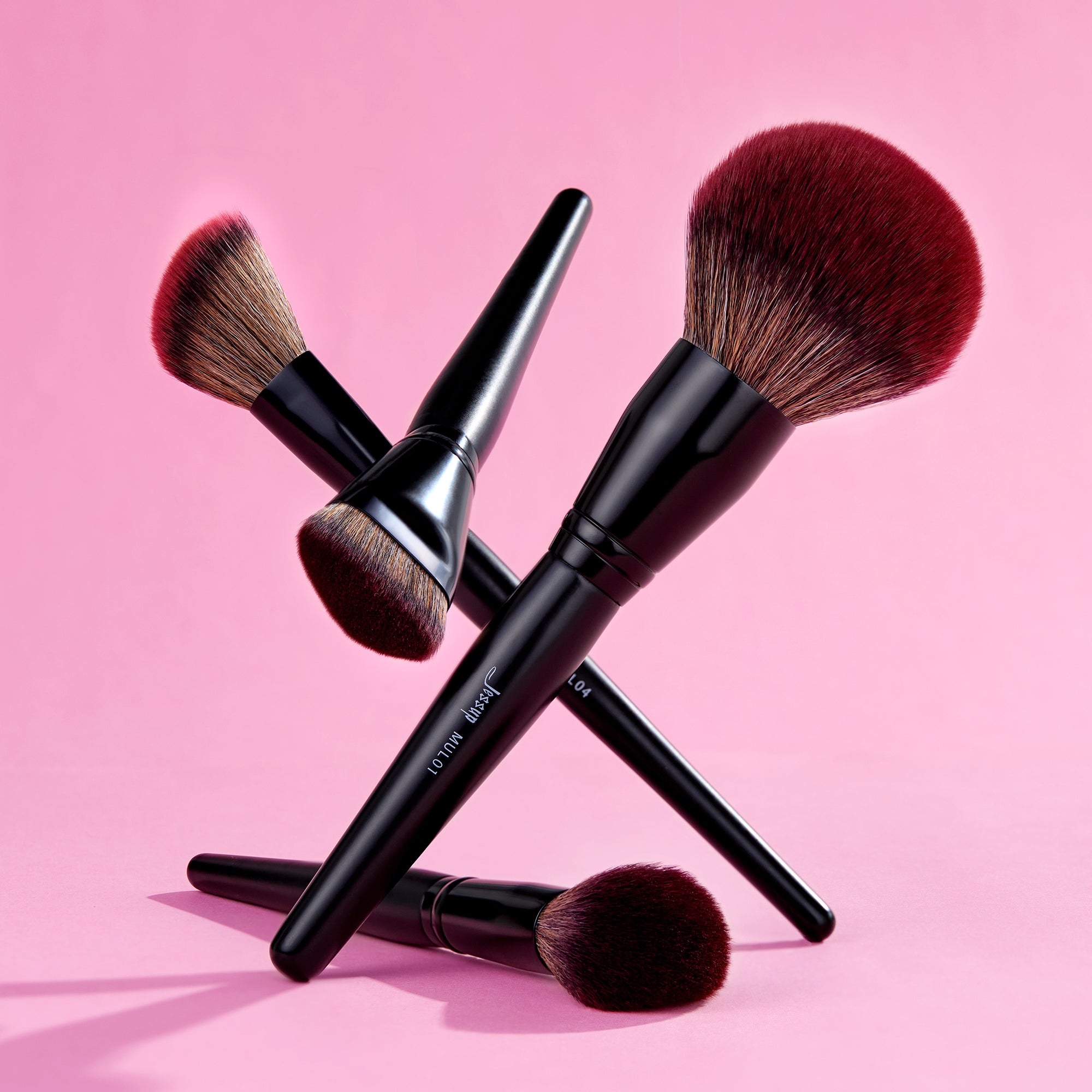 Jessup black vegan makeup brushes