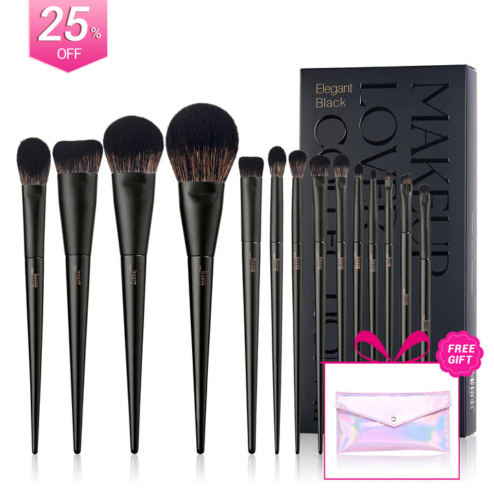 Matte Black Versatile Brush Set Collection 14pcs T336