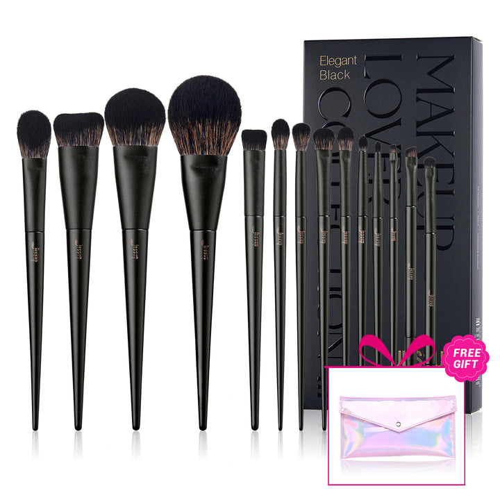 Matte Black Versatile Brush Set Collection 14pcs T336