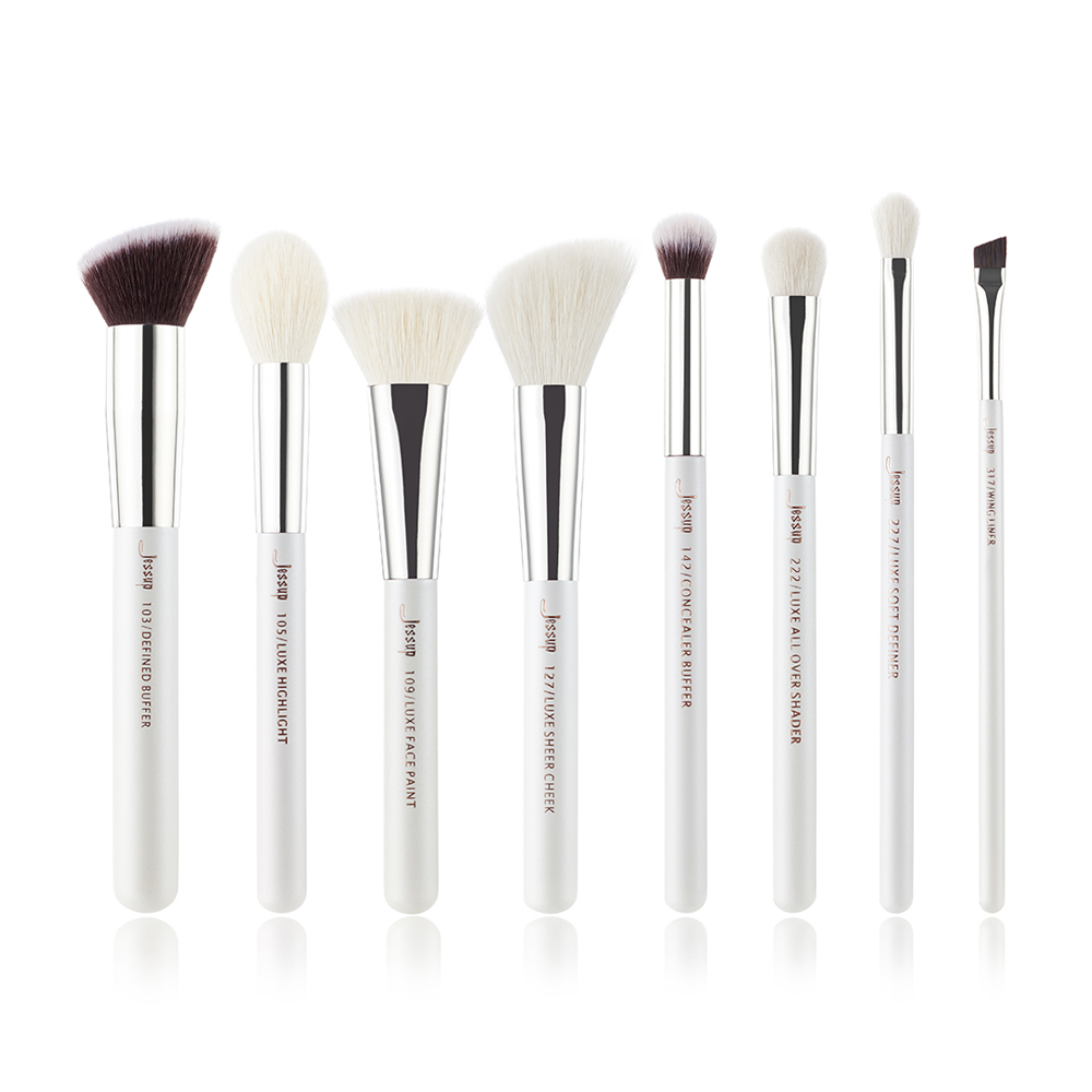White Makeup Brushes Best Quality Inexpensive 8PCS | Jessup