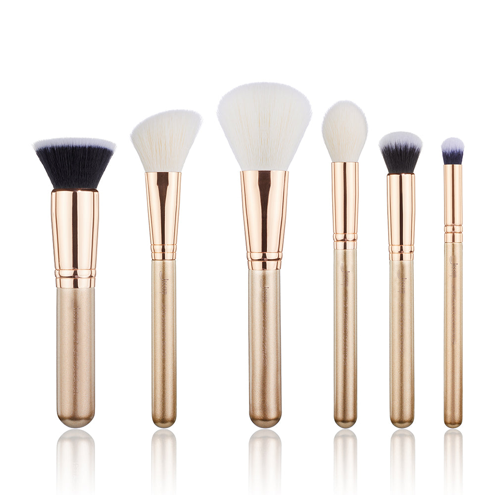 stippling brush set 6pcs gold - Jessup Beauty